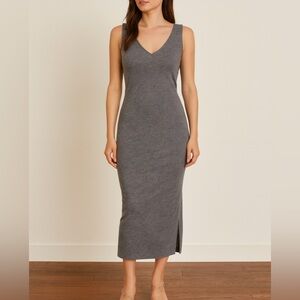 ALICE + OLIVIA “Air” Collection Sleeveless Midi Dress – Charcoal Gray